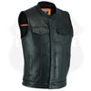 Outlaw Leather Club Vest Zipper/Snap Inside Gun Pockets - HighwayLeather
