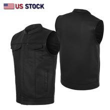 SOA Men's Leather Vest Anarchy Motorcycle Biker Club Concealed Carry Outlaws - HighwayLeather
