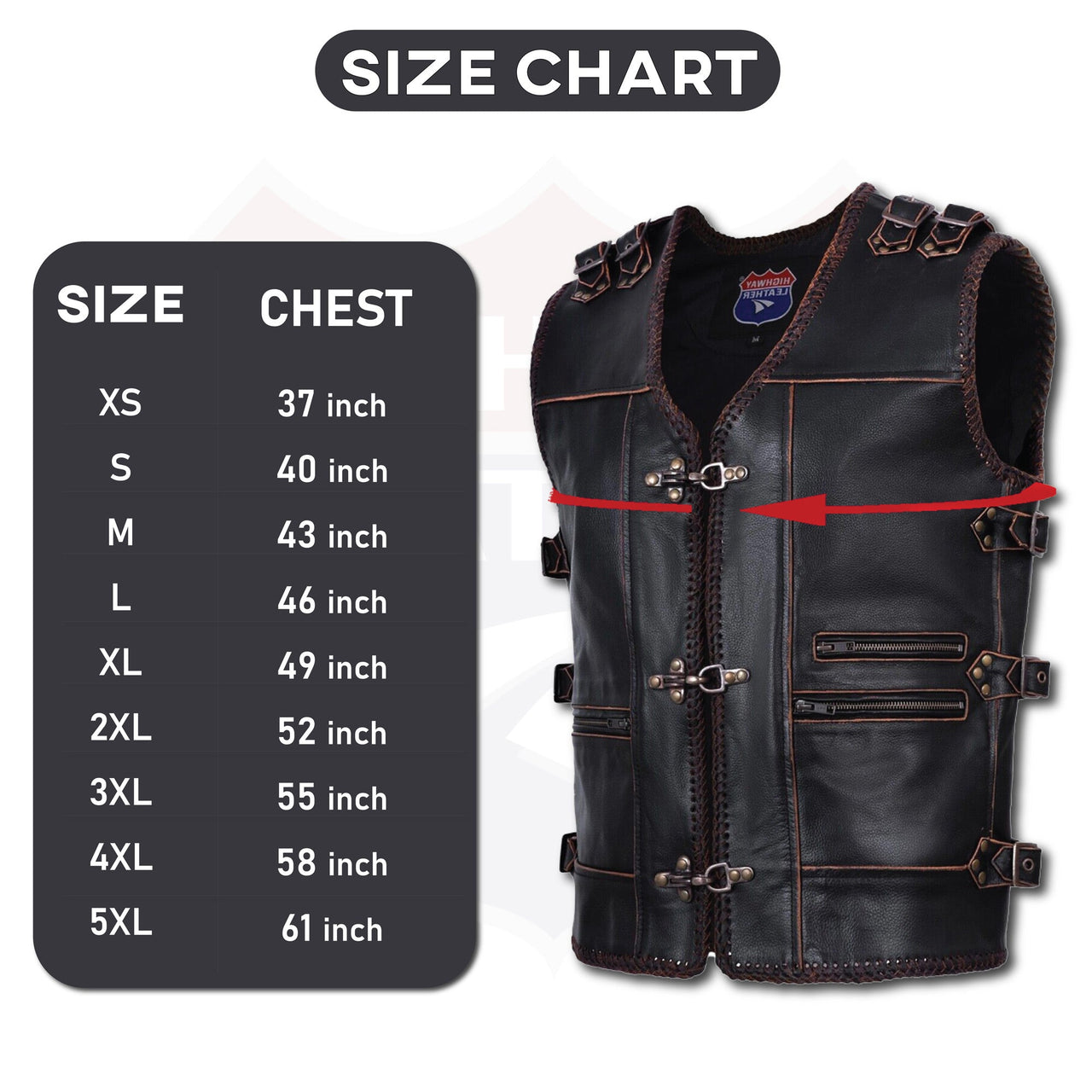 HL11699BROWN Men Genuine Cow Leather Heavy Metal Zipper Buckled Rocker ...