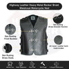 Heavy Metal Rocker Braid Waistcoat Motorcycle Vest SKU # HL11751 - HighwayLeather