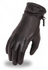 Dynamicleather gloves made of leather, featuring a snug fit and detailed stitching, designed for stylish hand protection.