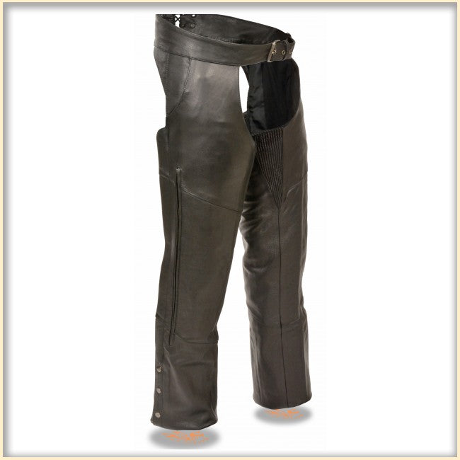 Vented leather motorcycle chap - HighwayLeather