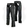Buffalo Leather Gear HL12801STUD low-rise women's motorcycle leather chaps with studs, designed for female bikers.