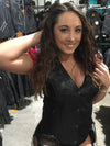 Black reflective tribal eagle design women’s vest by HighwayLeather, featuring a stylish and bold sleeveless vest for women.