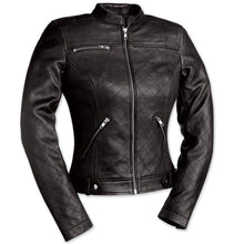 Queen of Diamonds Ladies Quilted Leather Jacket - HighwayLeather