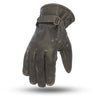 Dynamicleather Teton gloves in black leather with reinforced stitching and adjustable cuffs for a secure fit.