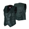 Women’s Soft Black Leather Motorcycle Vest with Utility Pockets | HL14500BLACK