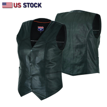 Ladies Women soft leather biker motorcycle vest black concealed carry #HL14500B - HighwayLeather