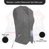 Black women's side lace leather vest from Buffalo Leather Gear, featuring a classic design and side lace details.