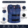Women’s Navy Blue Tactical Style Leather Motorcycle Club Vest – Shade 48 | HL14945NV-BLU48