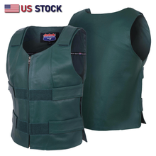 Emerald Green Women Bullet Proof style Leather Motorcycle Vest for SOA bikers Club #14945Hunter Green - HighwayLeather