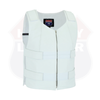 Women White Bullet proof style leather Vest for Biker club - HighwayLeather