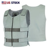 Gray bulletproof leather vest - SKU#14945Gray36 - HighwayLeather