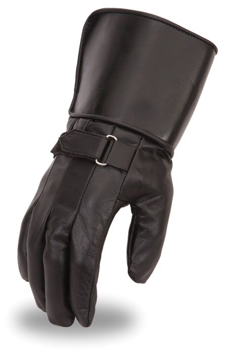 Dynamicleather men's leather gloves showing smooth brown leather with detailed stitching and a snug fit.