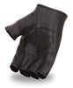 Black Fingerless Leather Gloves - HighwayLeather