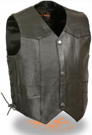 Toddler leather vest - string side - HighwayLeather