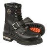 Women's classic motorcycle boots by Dynamicleather, featuring black leather design and sturdy sole, suitable for riding and casual wear.
