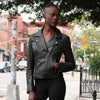 HighwayLeather Betsy women's leather jacket with stylish design, featuring a classic collar and fitted silhouette, displayed on a hanger.
