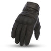 Dynamicleather Hutch gloves in black leather with detailed stitching, designed for durability and style.