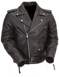 Men's Classic Side Lace Motorcycle Jacket - HighwayLeather