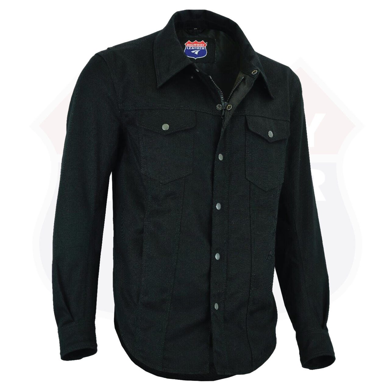 HL21403 Biker Denim Club Style Anarchy Twill Shirt Conceal Carry Gun