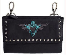 Clip pouch turquoise tribal Heart - teal - HighwayLeather