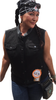 Womens Black Denim Motorcycle Vest - HighwayLeather