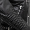First MFG Brooklyn men's leather jacket, stylish black men's jacket with a classic fit and smooth leather exterior.