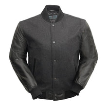 VARSITY - MEN'S WOOLEN JACKET WITH LEATHER SLEEVES - HighwayLeather