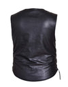 Men's premium leather motorcycle vest by Dynamicleather featuring durable leather, front zipper, and classic biker style.