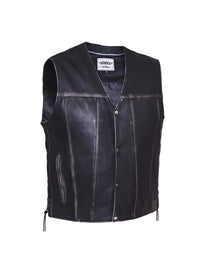 Men's Durango Gray Ultra Motorcycle Leather Vest
