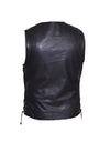Men's Durango Gray Ultra Motorcycle Leather Vest by Dynamicleather, showing front view with detailed leather and zipper closure.