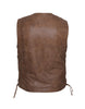 Men's Arizona Brown Motorcycle Vest - HighwayLeather