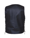 Men's Highway Hawk motorcycle vest by Dynamicleather, featuring rugged leather design with front zipper and multiple pockets.