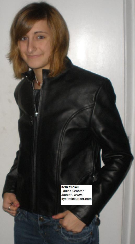 Women’s black leather jacket by DynamicLeather, The Race style, featuring a classic cut and sleek design for a stylish look.
