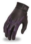 Dynamicleather Milestone gloves in black leather with detailed stitching and a snug fit, designed for style and comfort.