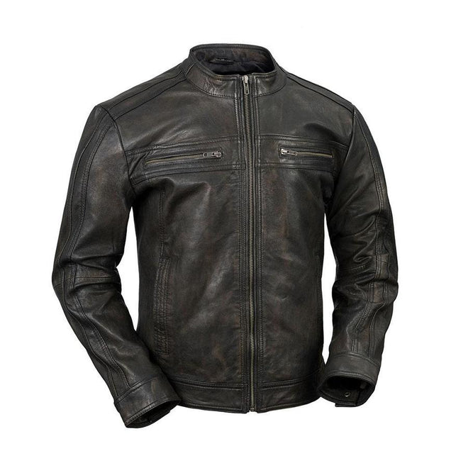 Men's leather cruiser jacket by HighwayLeather, stylish men's jacket with durable leather construction and classic design.