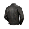 Men's leather cruiser jacket by HighwayLeather, featuring a classic design with detailed stitching and a front zipper.