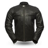 Dynamicleather women's turbine jacket with a sleek design, featuring a fitted silhouette and stylish detailing.
