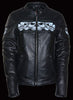 Women's Crossover Scooter Jacket w/ Reflective Skulls - HighwayLeather