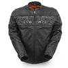 Dynamicleather Savage Skulls women's jacket featuring skull graphic design, black leather material, and stylish fit.