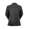 Men's leather blazer jacket by FIRST MFG, WBM6003 ESQUIRE, featuring a tailored fit and classic design, shown on a hanger.