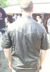 Men's half-sleeve sporty shirt by Dynamicleather, back view showing lightweight fabric and casual fit in a dynamic design.