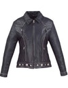 Women’s premium biker western motorcycle jacket by Dynamicleather, featuring stylish design and durable leather construction.