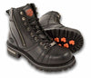 Milwaukee men's 6-inch side zipper plain toe boots by Dynamicleather featuring leather construction and sturdy sole.