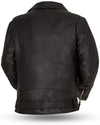 HighwayLeather Fillmore men's classic leather jacket with front zipper and collar, stylish men's jacket in dark brown leather.