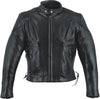 Men's vented racer leather motorcycle jacket by HighwayLeather with breathable panels and classic style.