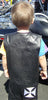 Kid's Unisex Classic Black Leather Motorcycle Western soft leather Vest - HighwayLeather