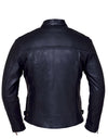 Men's lightweight motorcycle leather jacket by Dynamicleather, featuring a sleek black design and premium leather construction.