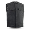 Dynamicleather Fairfax men's vest with a sleek leather finish, featuring a tailored fit and front zipper closure.
